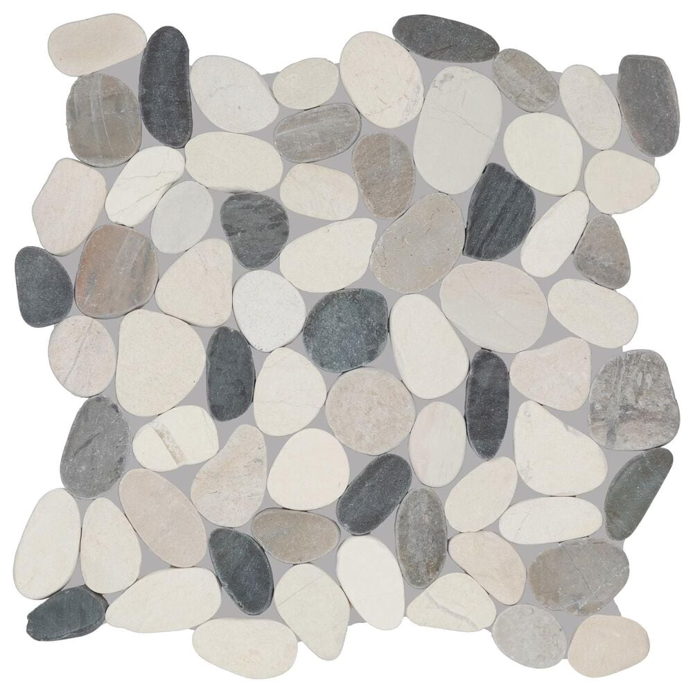 Dal-Tile Pebble Oasis Harbor 12" x 12" Flat Natural Stone Mosaic Sheet, , large
