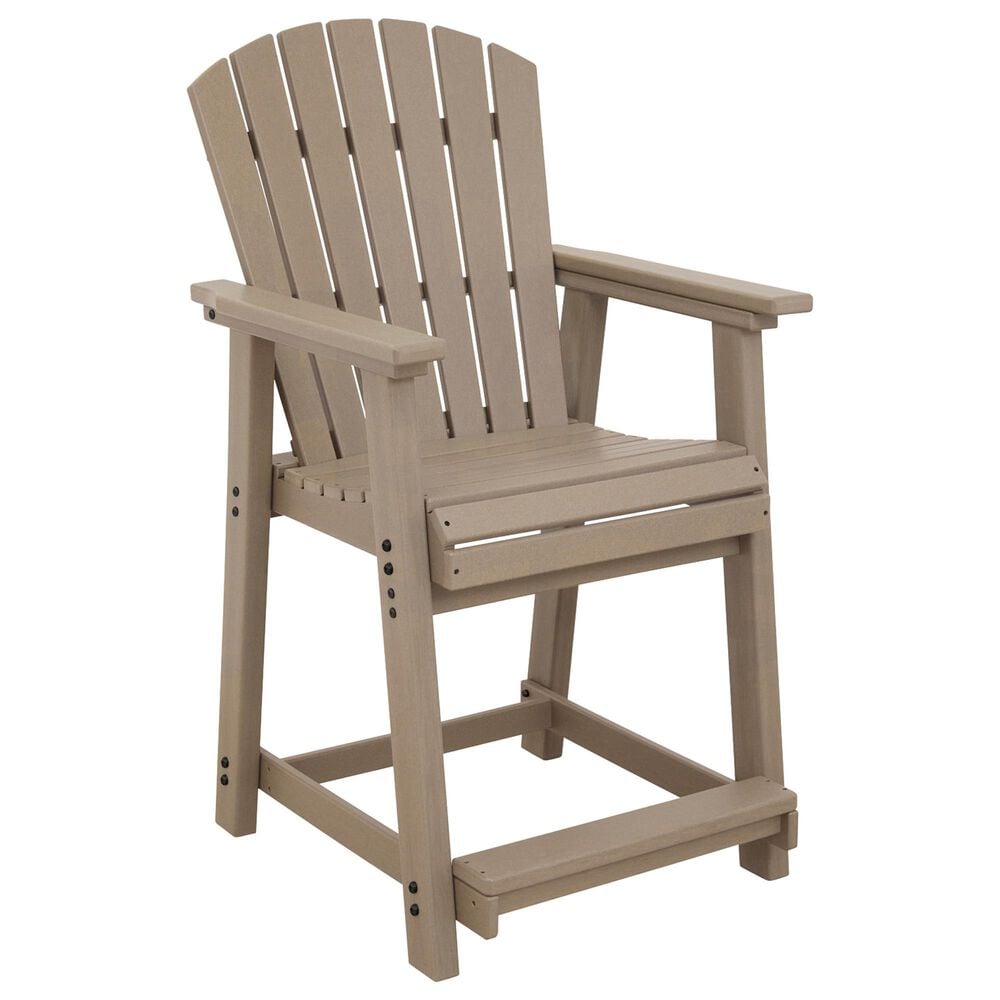 Ashley Seacliff Beach 7-Piece Patio Counter Height Dining Set in Medium Brown, , large