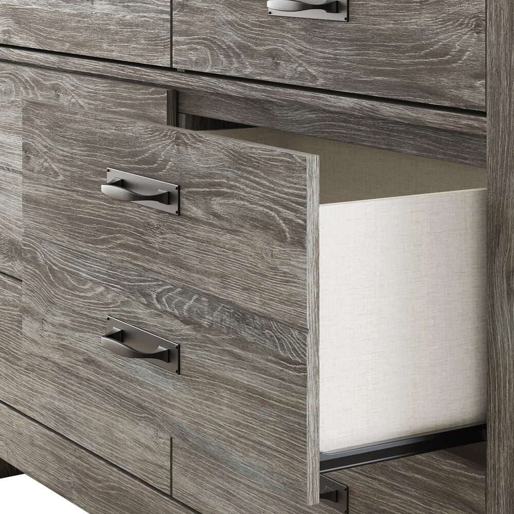 Ashley Frandern 6-Piece Twin Panel Storage Bedroom Set in Rustic Warm Gray, , large