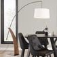 Lumisource Robyn Floor Lamp with White Shade in Walnut and Black, , large