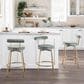Lumisource Rhonda Swivel Counter Stool with Sage Green Velvet Cushion in Gold (Set of 2), , large