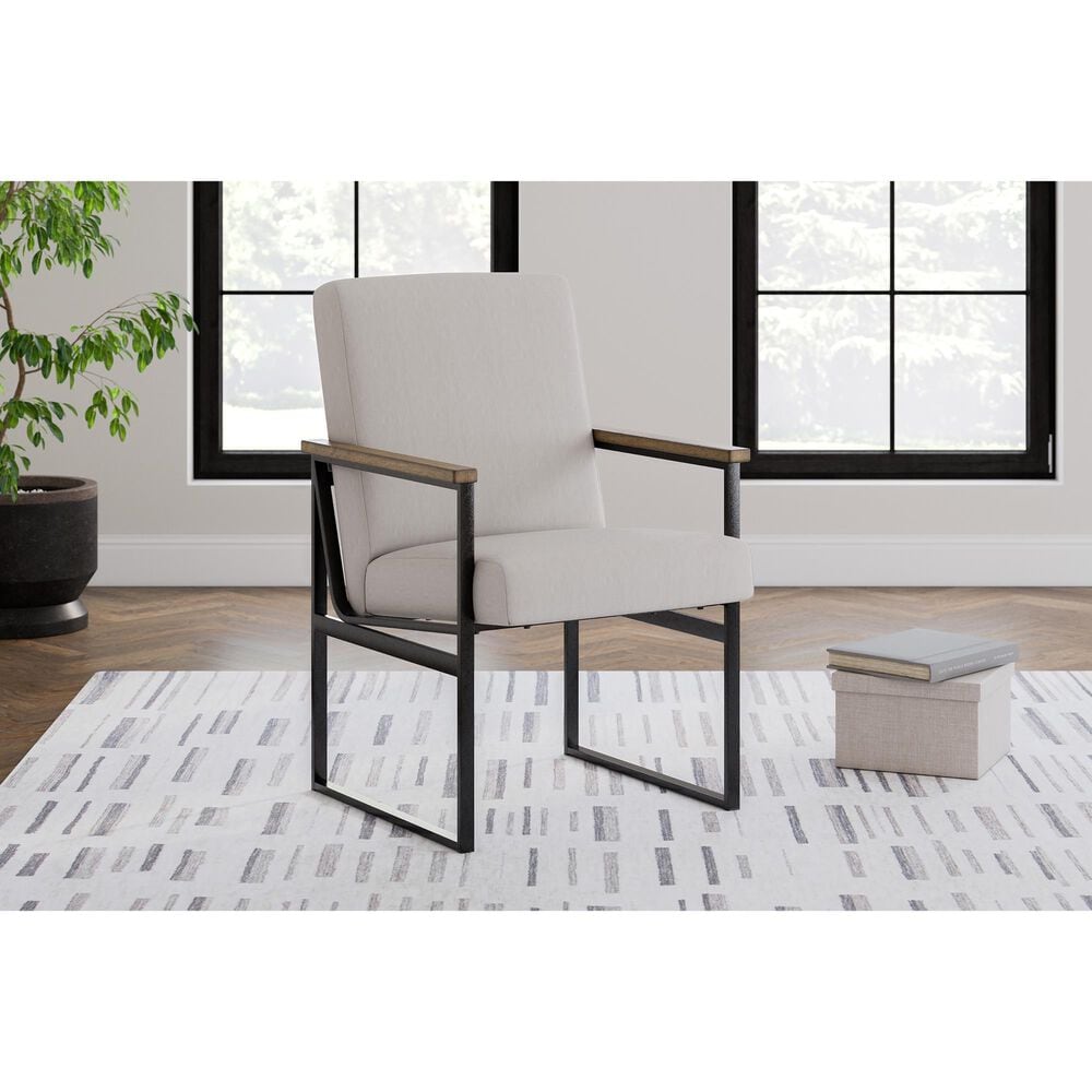 Ashley Montia Desk Chair in Gunmetal Gray and Light Brown, , large