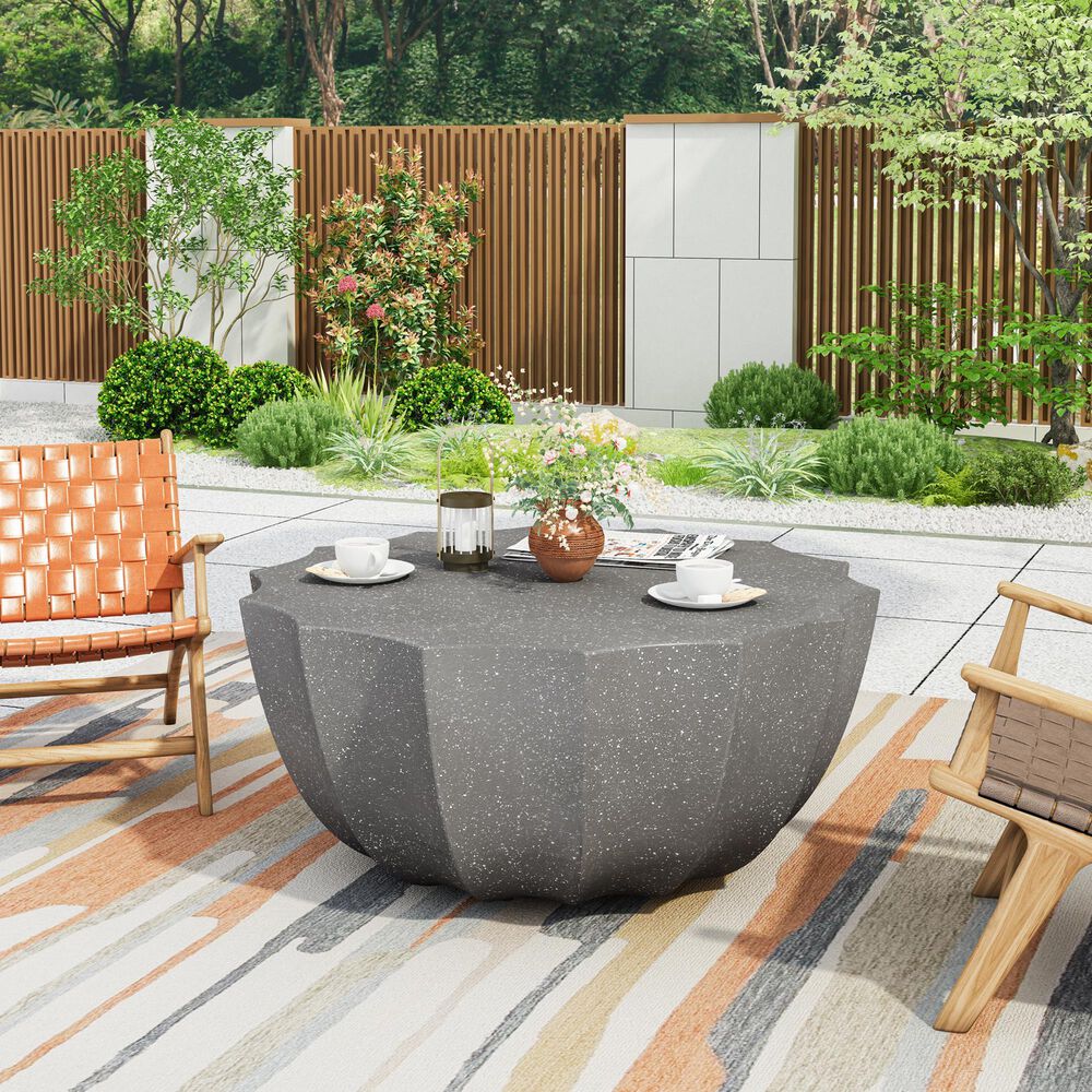 Hearth and Haven Outdoor Waterproof Coffee Table in Grey, , large