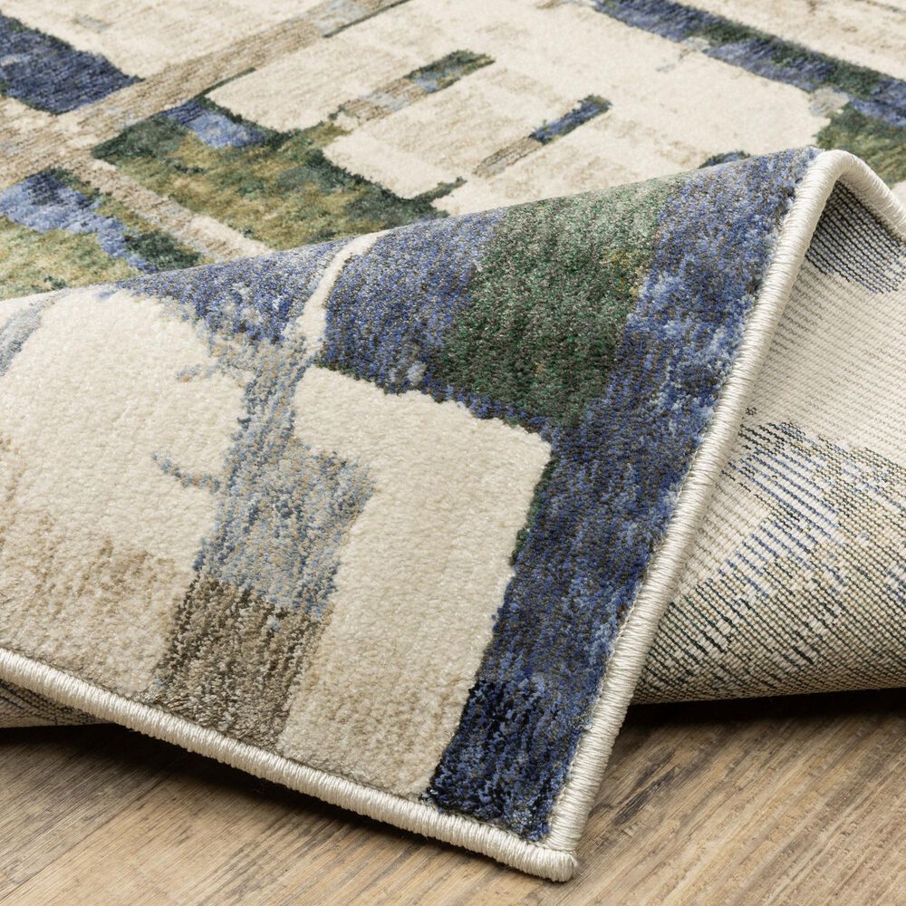 Oriental Weavers Tisdell TIS01 Blue and Green 2'3" x 7'6" Runner, , large