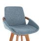 Lumisource Cosmo Swivel Barstool with Blue Noise Cushion in Walnut and Black, , large