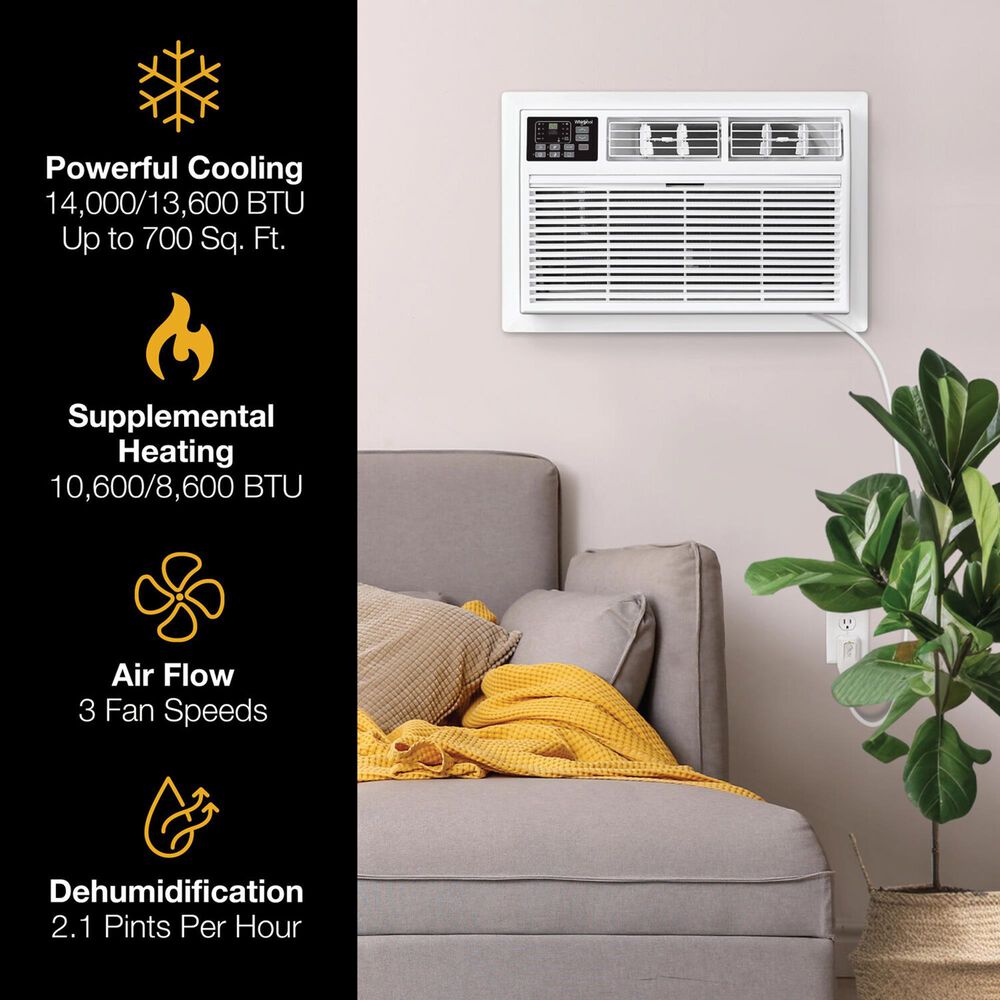 Whirlpool 14000 BTU Through the Wall Conditioner with Heat and Cool in White, , large