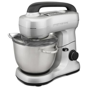 Hamilton Beach 4-Quart Stand Mixer with Top Handle in Silver, , large