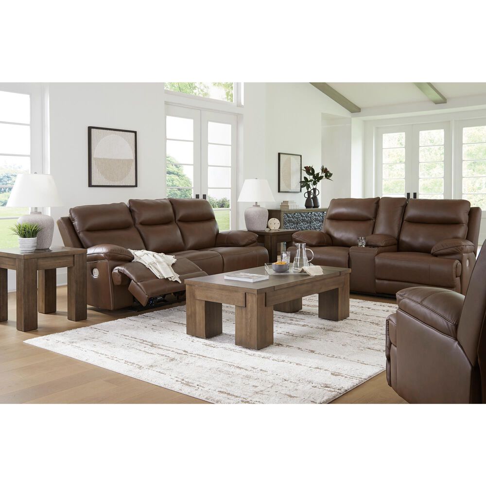 Ashley VonRyan Power Reclining Sofa with Adjustable Headrest in Tobacco, , large