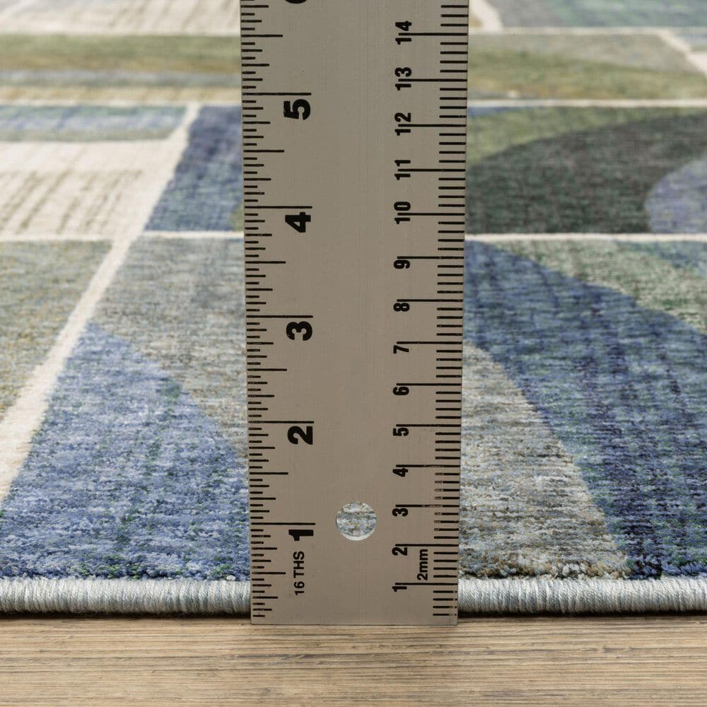 Oriental Weavers Tisdell TIS06 Blue and Green 2'3" x 7'6" Runner, , large