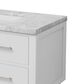 Lexora Home Castor 36" Single Bathroom Vanity in White with 2 cm White Carrara Marble Top and Rectangular Sink, , large
