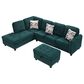 HOMLUX 94.49" L-Shaped Modular Sectional Sofa with Storage Ottoman and Cup Holders in Green, , large