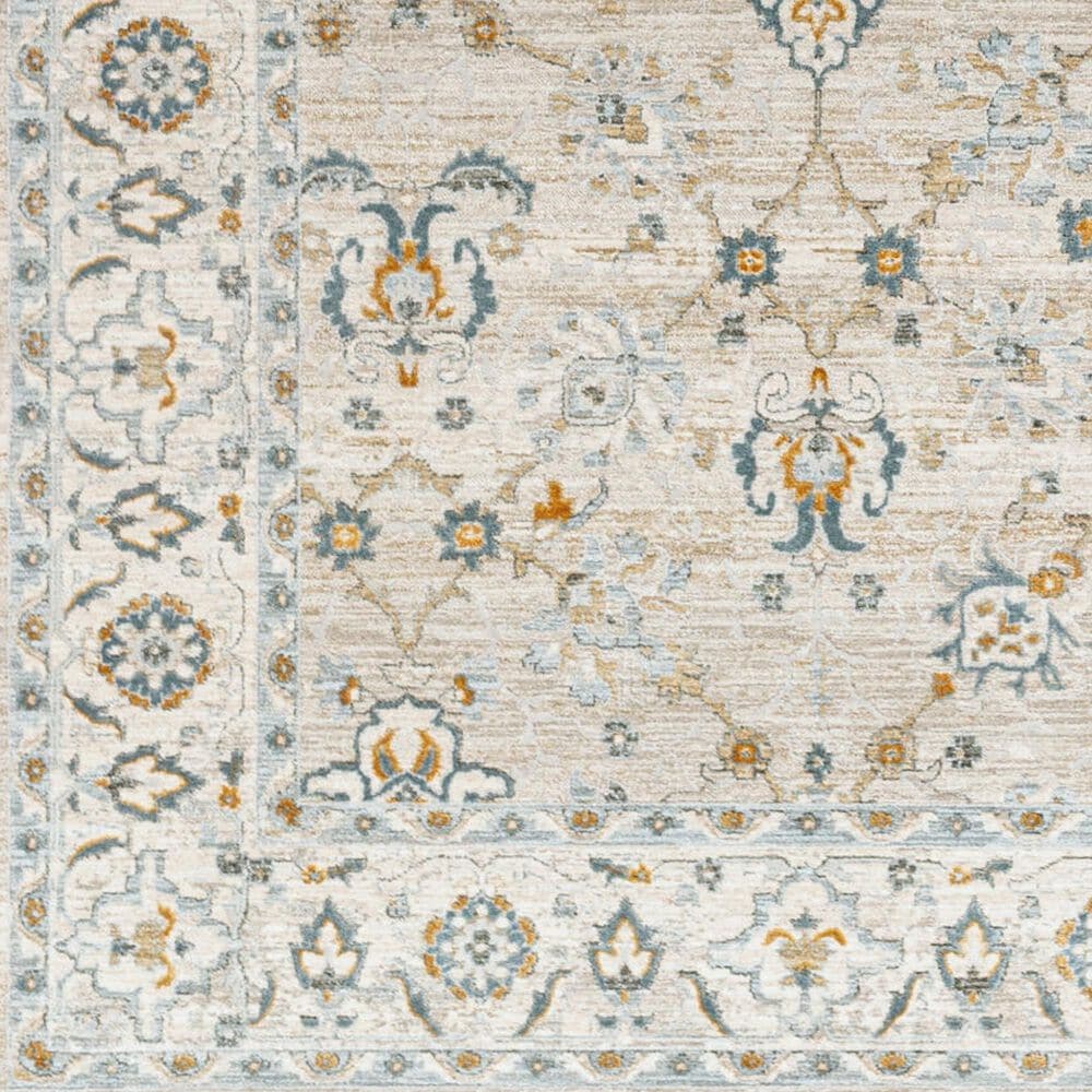 Surya Dresden Taupe, Off-White, Dusty Sage, Light Gray, Deep Teal, Olive and Mustard 2&#39; x 2&#39;11&quot; Area Rug, , large