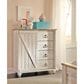 Ashley Willowton 4 Drawer Door Chest in Whitewash, , large