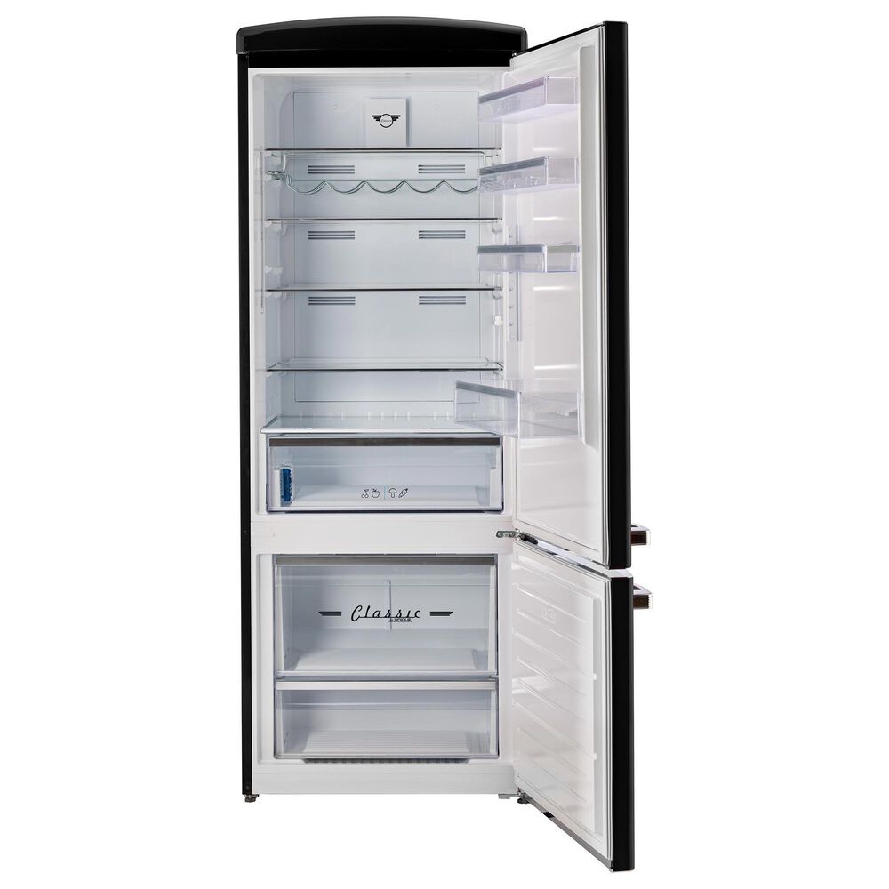 Unique Appliances Classic Retro 17 Cu. Ft Bottom Mount Refrigerator in Midnight Black, , large