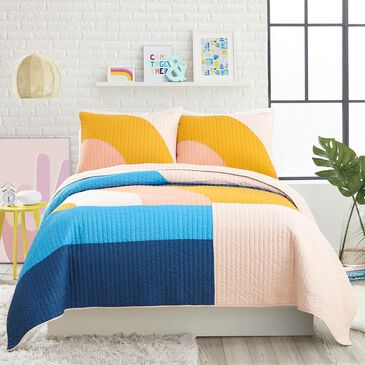 Peking Handicraft Modshapes 2-Piece Twin Quilt Set in Pink, , large