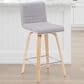 Armen Living Vienna Swivel Counter Height Stool with Gray Upholstery in Patterned Oak, , large