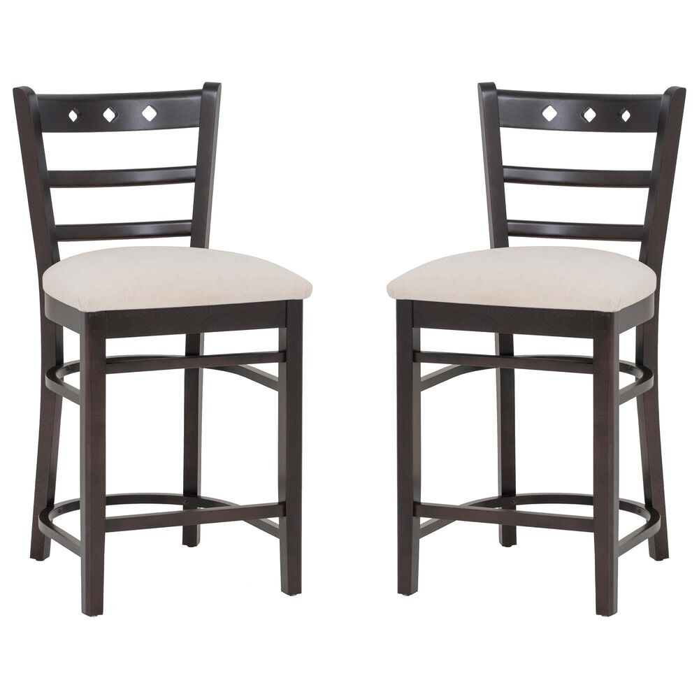 Linon Home Decor Darby Counter Stool in Espresso (Set of 2), , large