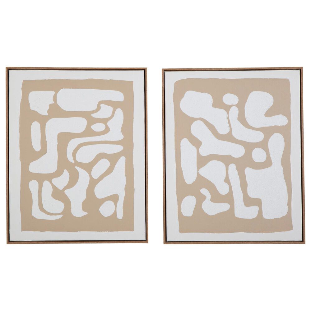 Ashley Waldett 24" x 30" Wall Art in Beige and White (Set of 2), , large