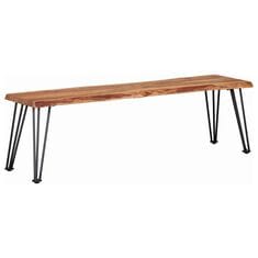Pacific Landing Murphy Dining Bench in Natural Acacia and Gunmetal