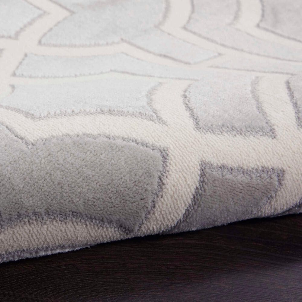 Nourison Joli 5&#39;3&quot; x 7&#39;3&quot; Grey and White Area Rug, , large