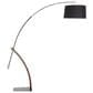LumiSource Robyn Mid-Century Modern Floor Lamp in Walnut Wood and Black Linen Shade by LumiSource, , large