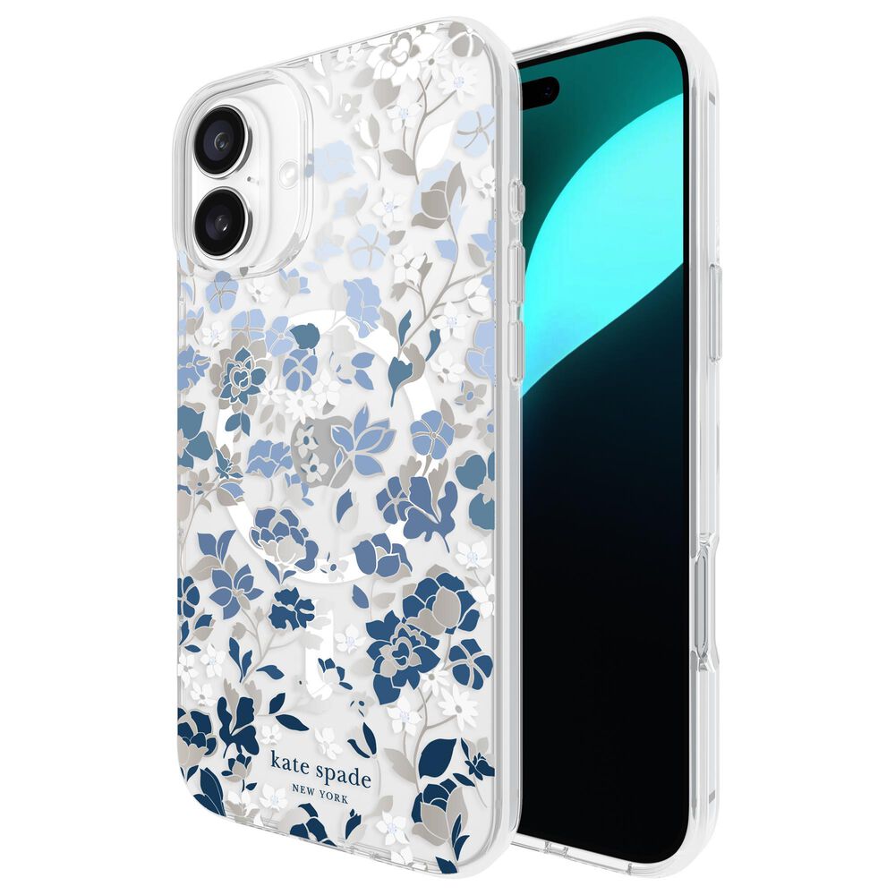 Kate Spade Protective MagSafe Case for iPhone 16 Plus in Flowerbed Blue, , large