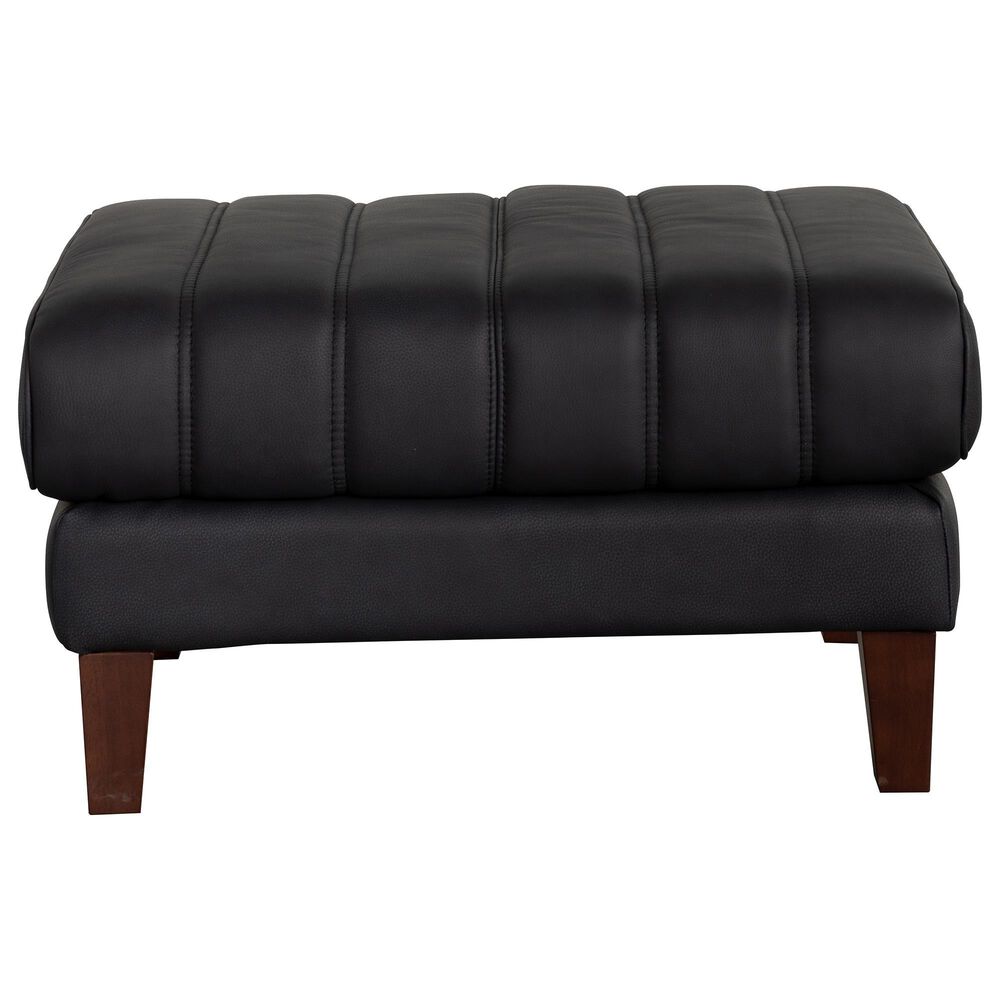 Back Nine Leather Ross Ottoman in Gun Metal Leather, , large