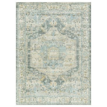 Surya Avellino 2"7" x 7"3" Light Beige, Gray, Pale Blue, Deep Teal, Tan, Denim and Light Olive Runner, , large