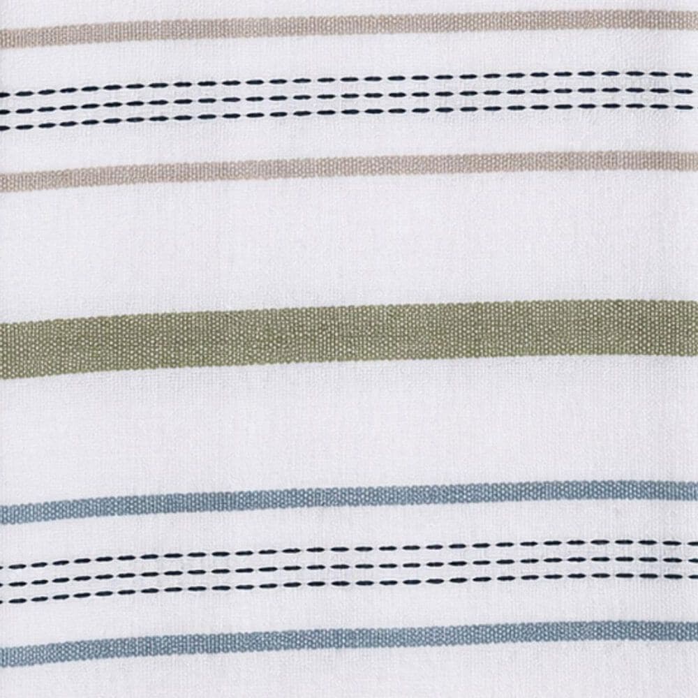 Willow &amp; Hem Marlow Turkish Cotton Kitchen Towel in White, Blue, Tan and Green (Set of 3), , large