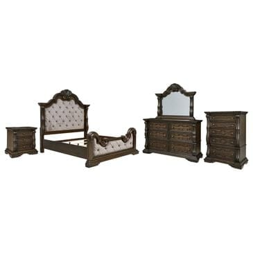 Millenium Maylee 5-Piece King Bedroom Set in Brown, , large