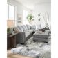 Ashley Clairette Court Oversized Accent Ottoman in Alloy, , large