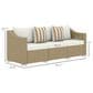 Hearth and Haven Outdoor Sofa with Cushions and Natural Wicker in Cream White, , large