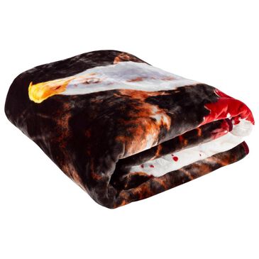 Timberlake Lavish Home Oversized Woven Plush Blanket in Bald Eagle, , large
