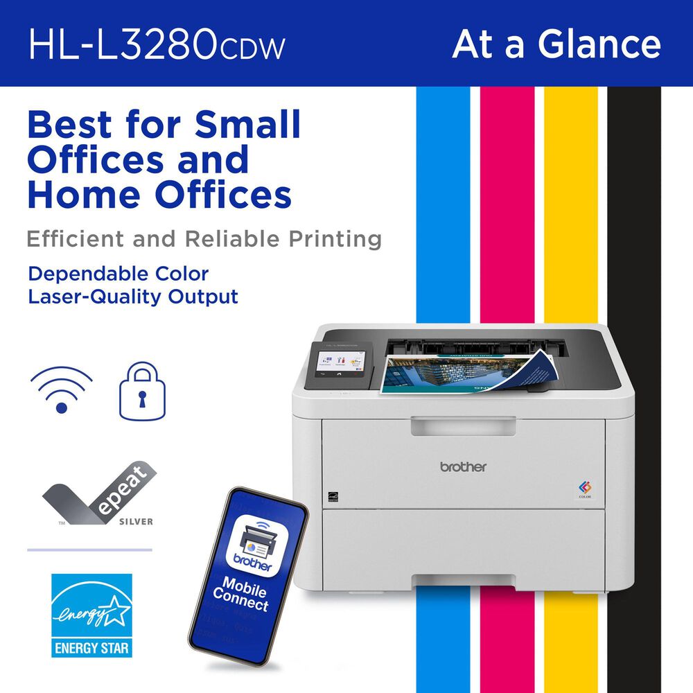 Brother HL-L3280CDW Wireless Compact Digital Color Printer, , large