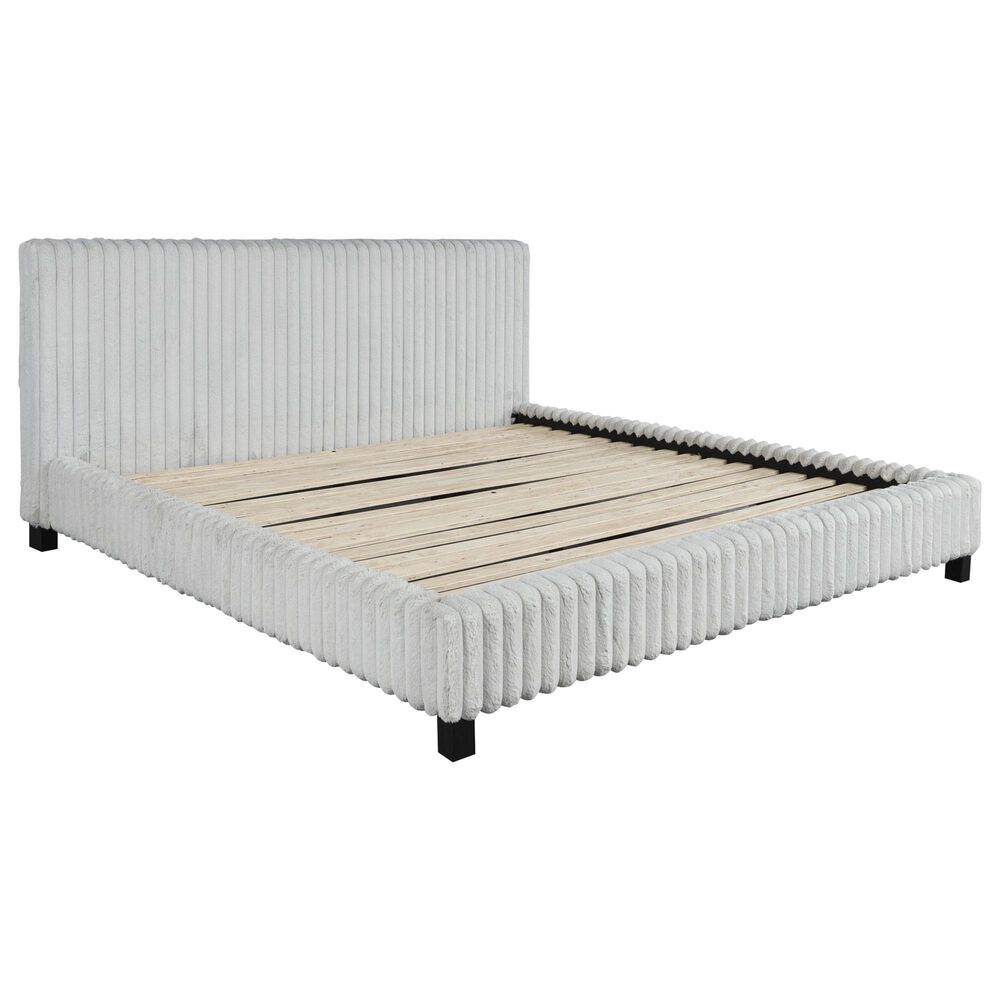 Ashley Zuraleus 3-Piece King Upholstered Platform Bedroom Set in Matte White, , large