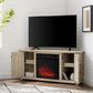 Crosley Furniture Camden 48" Corner TV Stand with Fireplace in Frosted Oak, , large