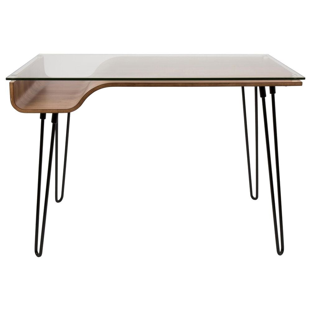 Lumisource Avery Writing Desk in Black, Walnut and Clear, , large