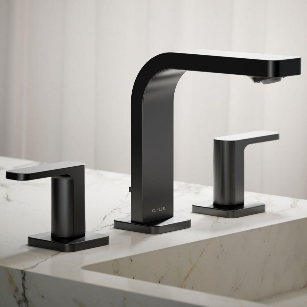 Kohler Parallel Widespread Bathroom Sink Faucet in Matte Black, , large