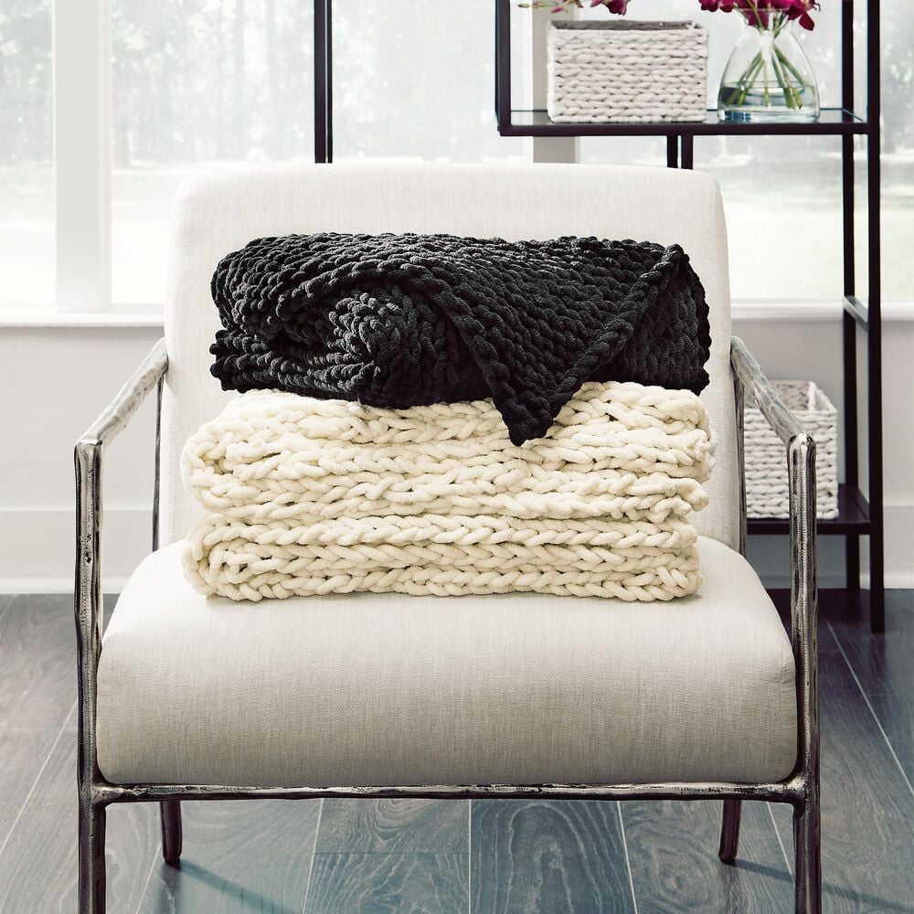Ashley Chaddon 51&quot; x 62&quot; Throw in Black, , large