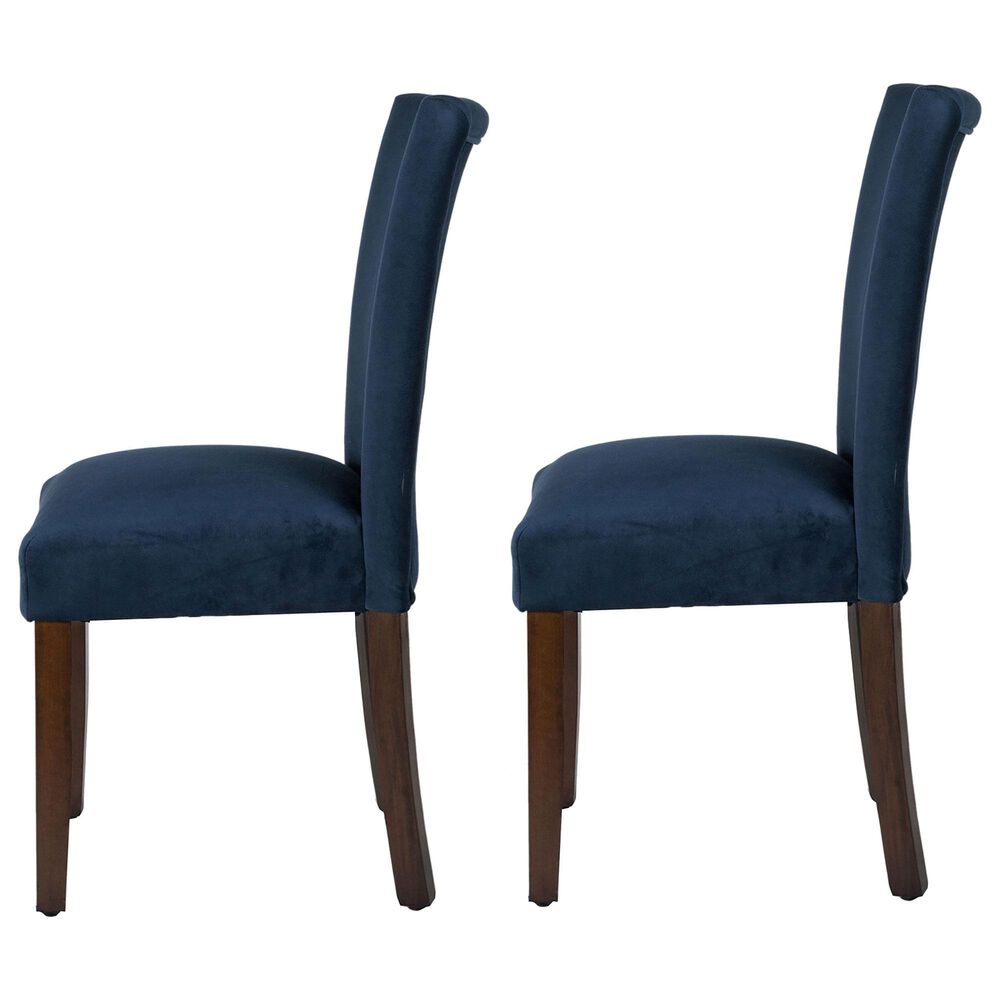 Kinfine Parsons Dining Chair with Dark Navy Cushion in Dark Walnut &#40;Set of 2&#41;, , large