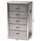 Baxton Studio Davet 5-Drawer Accent Storage Cabinet in Silver, , large