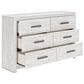 Ashley Cayboni 6-Drawer Dresser in Whitewash, , large