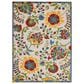 Nourison Aloha ALH17 12" x 15" Ivory and Multicolor Indoor/Outdoor Area Rug, , large