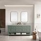 James Martin Vanities Breckenridge 72" Double Bathroom Vanity in Smokey Celadon with 3 cm Victorian Silver Quartz Top and Rectangular Sinks, , large