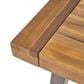 Hearth and Haven Outdoor Wood Dining Table with Slat Top and Metal Base in Teak, , large