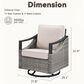 Sunwell Garden Patio Swivel Glider Chair with Gray Frame and Rocking Back in Beige (Set of 2), , large