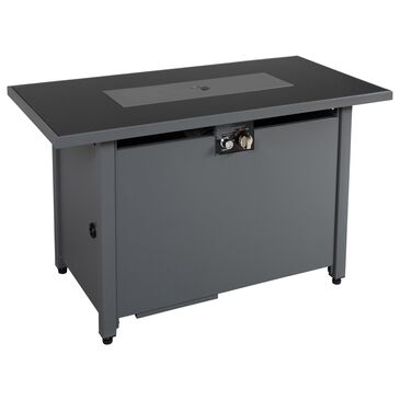 Living Source International Patio Rectangle Fire Pit Table with Lid in Grey, , large