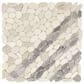 Dal-Tile Pebble Oasis Seashell 12" x 12" Striped Natural Stone Mosaic Sheet, , large