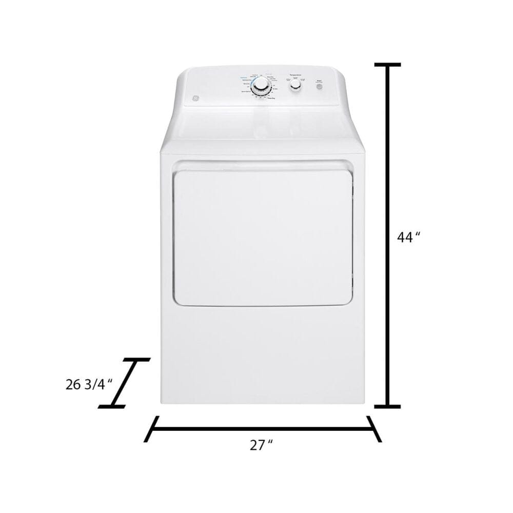 GE Appliances 6.2 Cu. Ft. Electric Dryer in White, , large