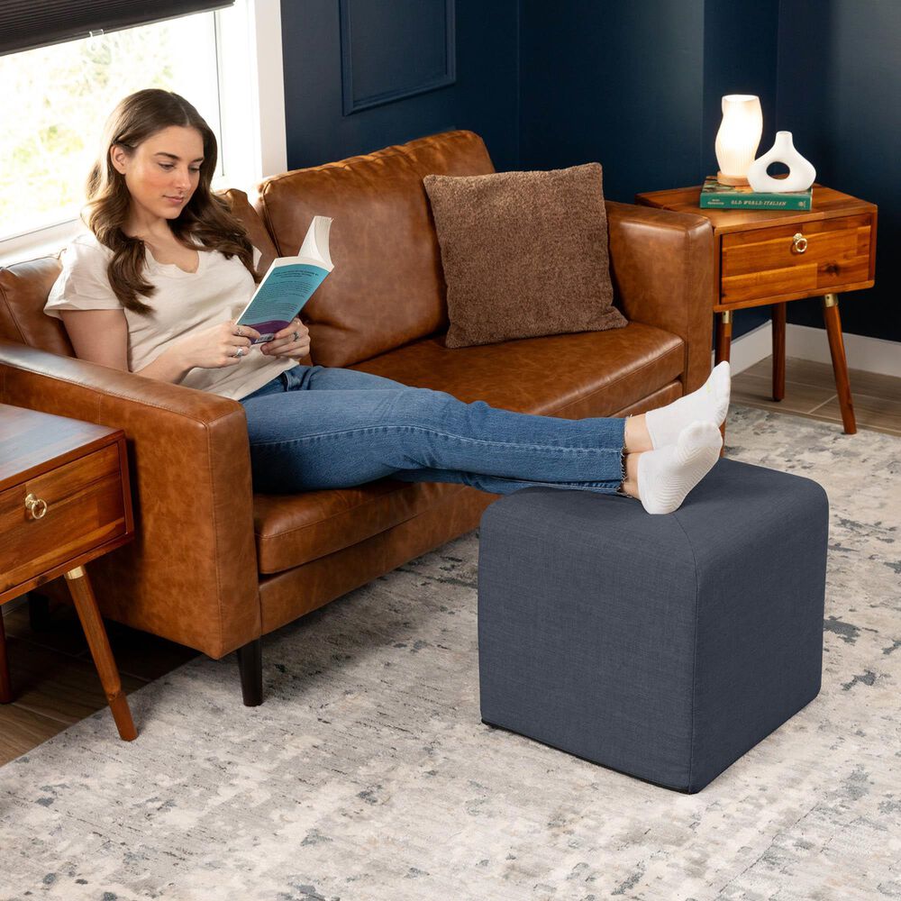 Jaxx Monroe Small Ottoman in Denim, , large
